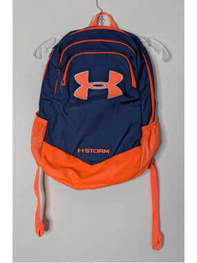 Under Armour Storm Backpack Navy Blue and Orange Laptop section Barely Used